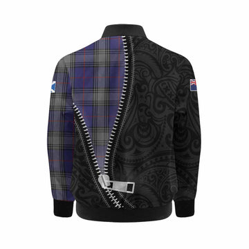 Kinnaird Tartan Kid Bomber Jacket New Zealand Pattern Unique Zipper Stylized