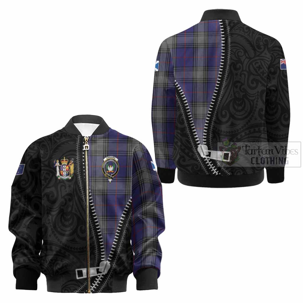 Kinnaird Tartan Kid Bomber Jacket New Zealand Pattern Unique Zipper Stylized