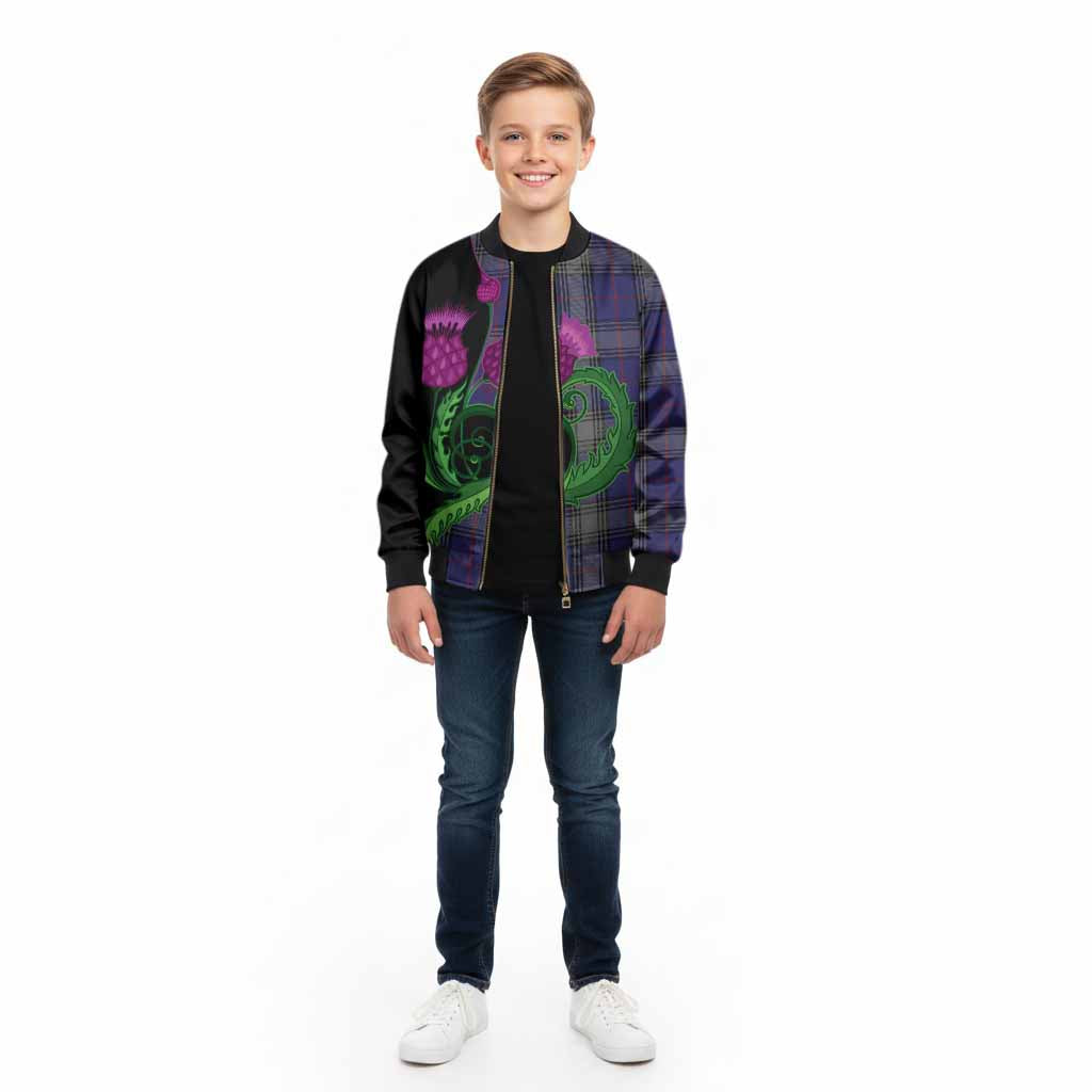 Kinnaird Tartan Kid Bomber Jacket Traditional Scottish Thistle