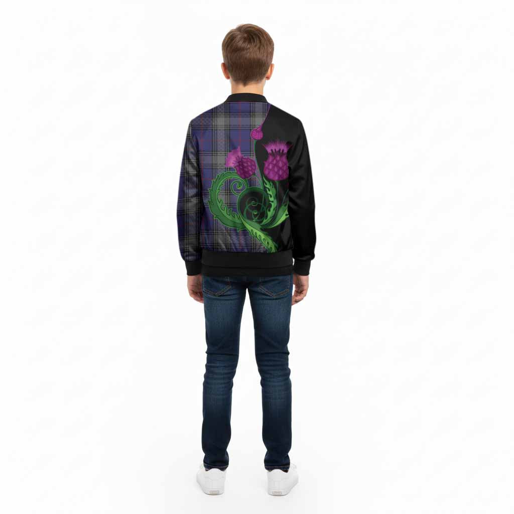 Kinnaird Tartan Kid Bomber Jacket Traditional Scottish Thistle