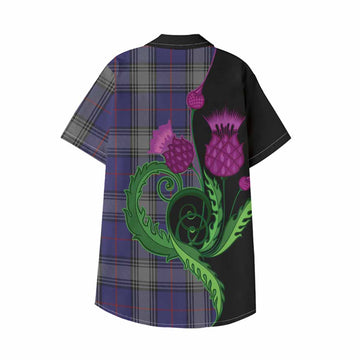 Kinnaird Tartan Kid Hawaiian Shirt Traditional Scottish Thistle