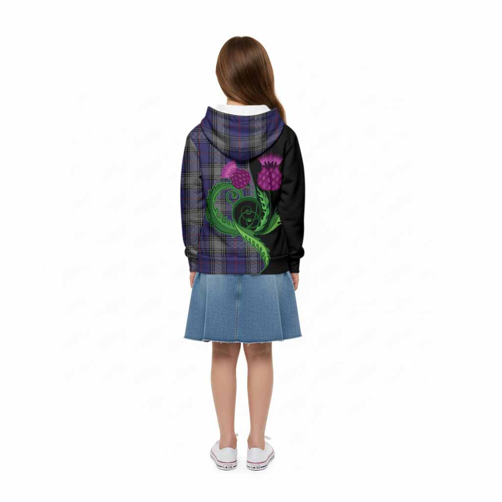 Kinnaird Tartan Kid Hoodie Traditional Scottish Thistle