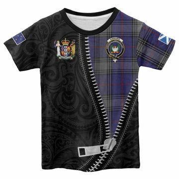 Kinnaird Tartan Kid T-shirt New Zealand Pattern Unique Zipper Stylized