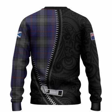 Kinnaird Tartan Knitted Sweater New Zealand Pattern Unique Zipper Stylized