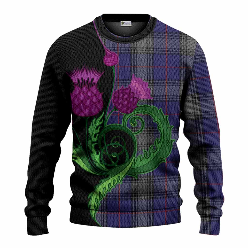 Kinnaird Tartan Knitted Sweater Traditional Scottish Thistle