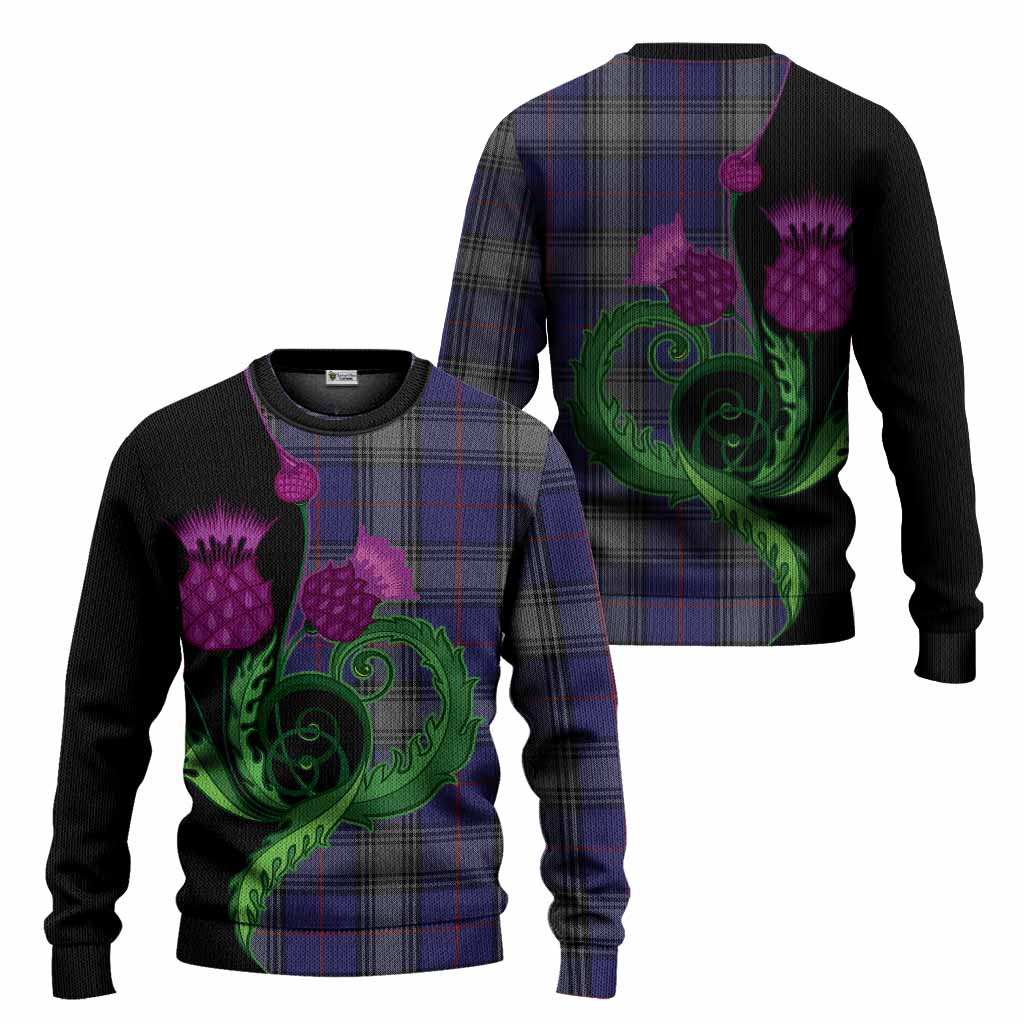 Kinnaird Tartan Knitted Sweater Traditional Scottish Thistle