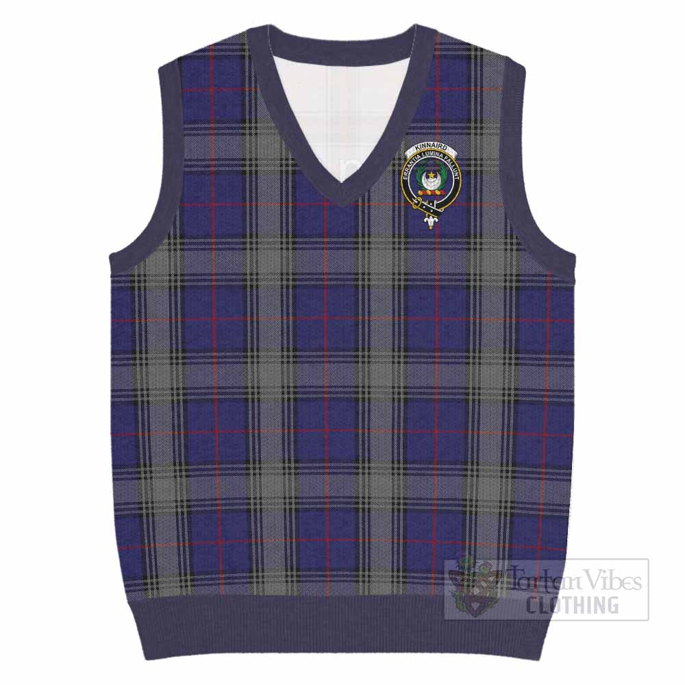 Kinnaird Tartan Knitted V-Neck Vest with Family Crest - Tartan Vibes Clothing