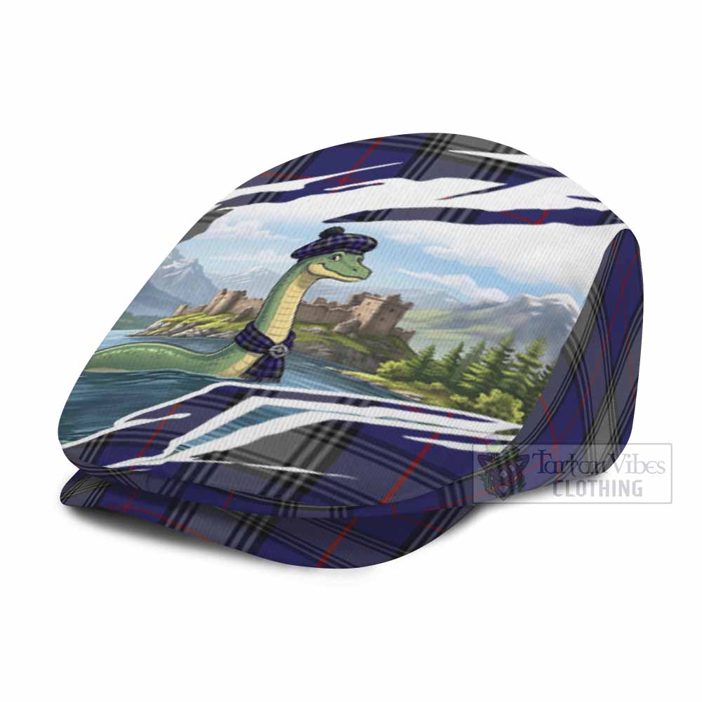Kinnaird Tartan Loch Ness Monster Scottish Heritage Art Flat Cap, Jeff Cap