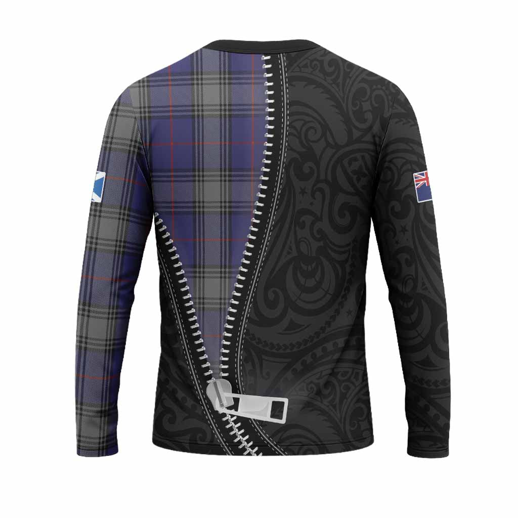Kinnaird Tartan Long Sleeve T-Shirt New Zealand Pattern Unique Zipper Stylized
