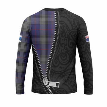 Kinnaird Tartan Long Sleeve T-Shirt New Zealand Pattern Unique Zipper Stylized