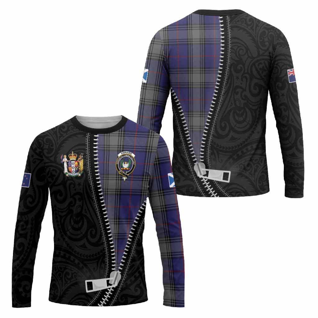 Kinnaird Tartan Long Sleeve T-Shirt New Zealand Pattern Unique Zipper Stylized