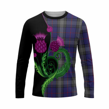 Kinnaird Tartan Long Sleeve T-Shirt Traditional Scottish Thistle