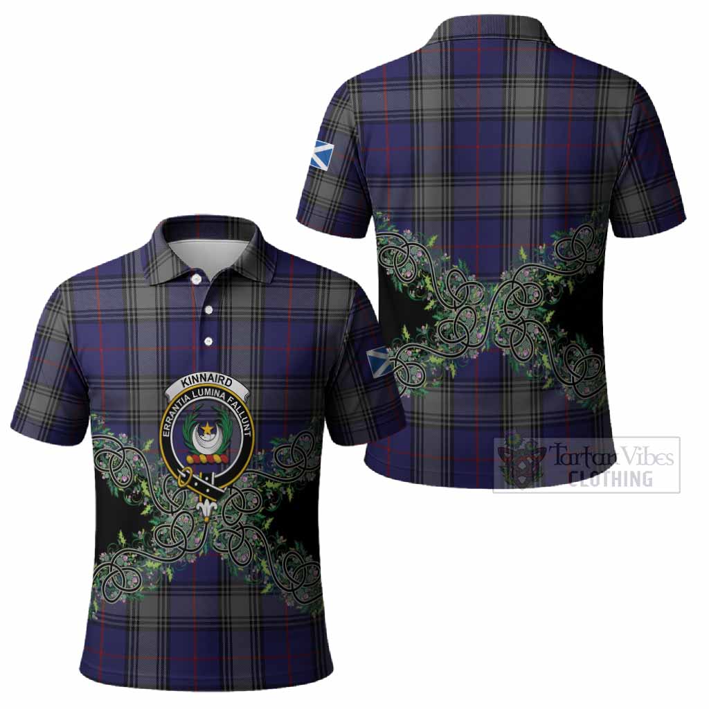 Kinnaird Tartan Polo Shirt Thistle Scottish Spirit