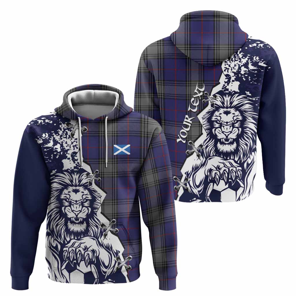 Kinnaird Tartan Scottish Hoodie Angry Lion With Soccer Ball Style