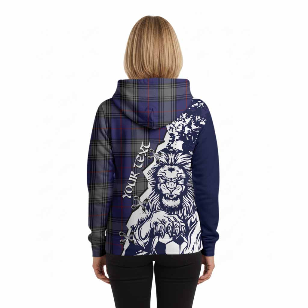 Kinnaird Tartan Scottish Hoodie Angry Lion With Soccer Ball Style