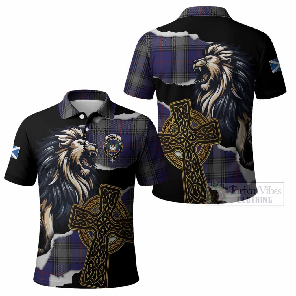 Kinnaird Tartan Scottish Polo Shirt Lion Celtic Heritage