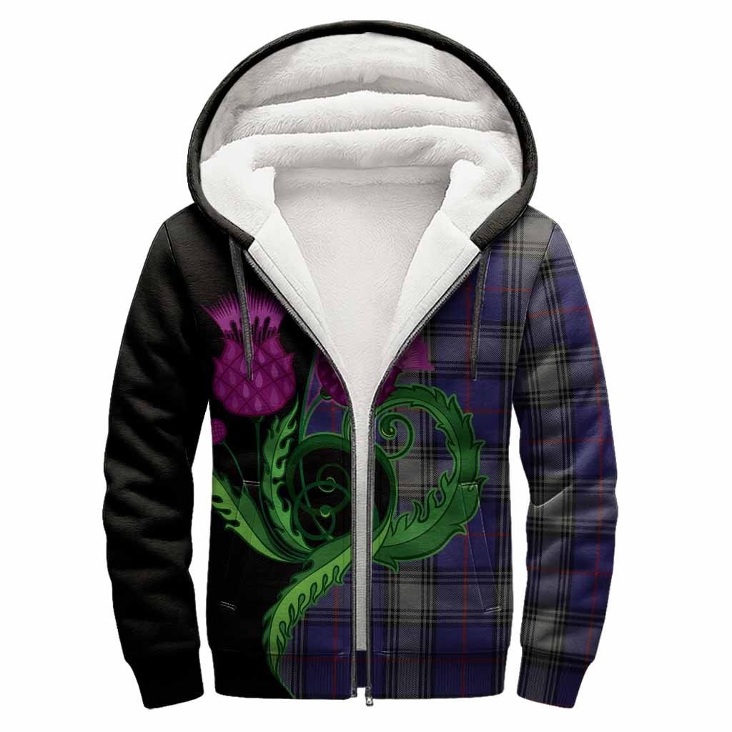 Kinnaird Tartan Sherpa Hoodie Traditional Scottish Thistle