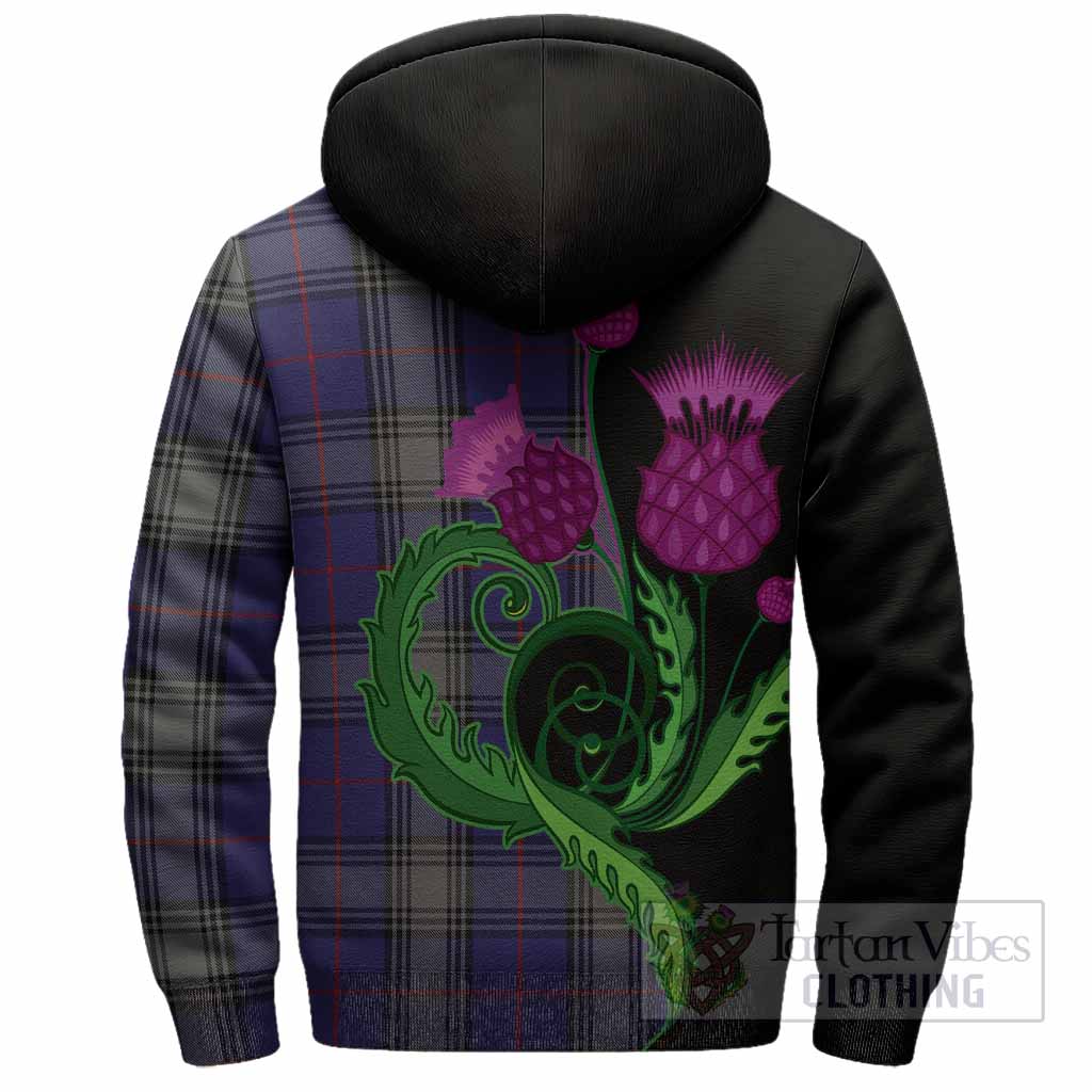 Kinnaird Tartan Sherpa Hoodie Traditional Scottish Thistle