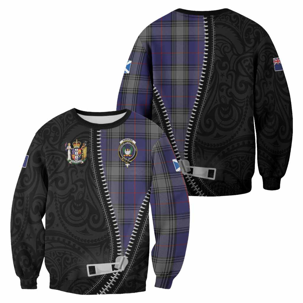 Kinnaird Tartan Sweatshirt New Zealand Pattern Unique Zipper Stylized