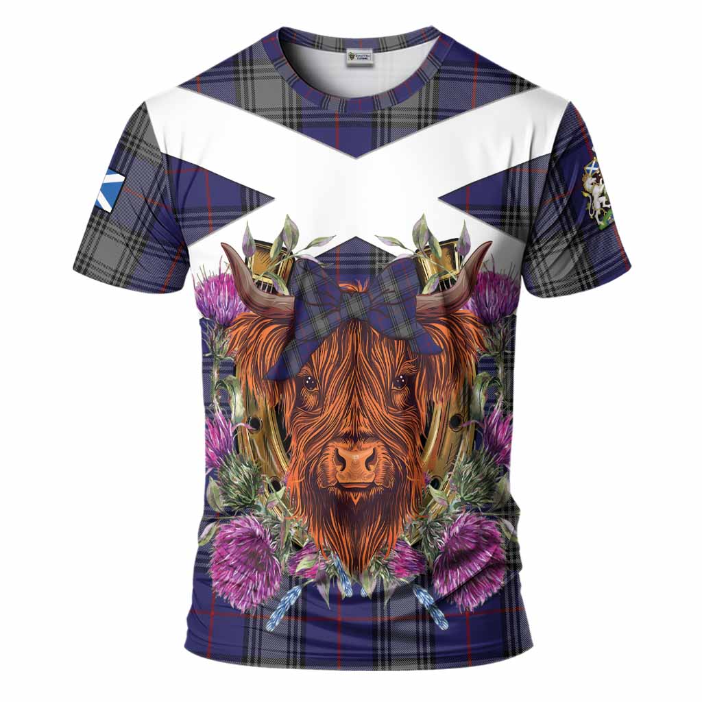 Kinnaird Tartan T-Shirt Scottish Thistle Heilan Coo