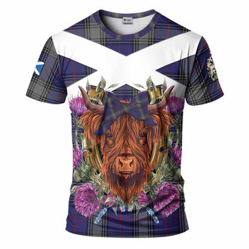 Kinnaird Tartan T-Shirt Scottish Thistle Heilan Coo