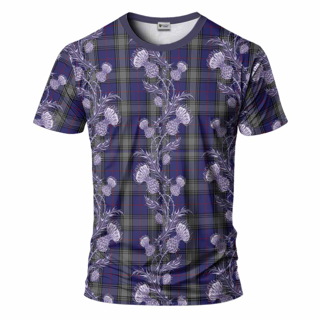 Kinnaird Tartan T-Shirt Seamless Scottish Thistle Flowers