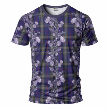 Kinnaird Tartan T-Shirt Seamless Scottish Thistle Flowers