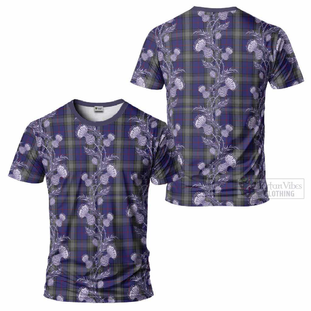 Kinnaird Tartan T-Shirt Seamless Scottish Thistle Flowers