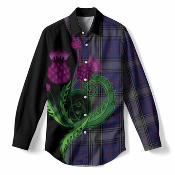 Kinnaird Tartan Women Casual Shirt Traditional Scottish Thistle