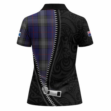 Kinnaird Tartan Women Polo Shirt New Zealand Pattern Unique Zipper Stylized