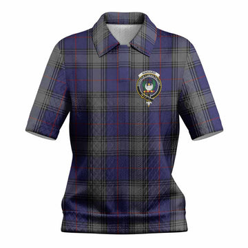 Kinnaird Tartan Women’s Polo Sweater Top with Family Crest