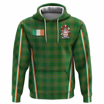 Kinnane Irish Clan Coat of Arm Tartan Hoodie Flag Style