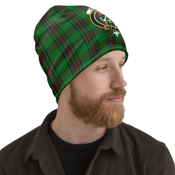 Kinnear Tartan Beanies Hat with Family Crest