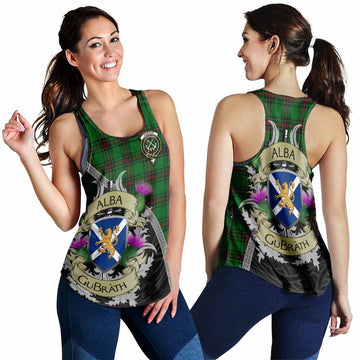 Tartan Vibes Clothing Kinnear Tartan Family Crest Women's Racerback Tanks Lion Rampant Royal Thistle Shield Celtic Inspired