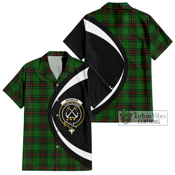 Kinnear Tartan Hawaiian Shirt with Family Crest Circle Style