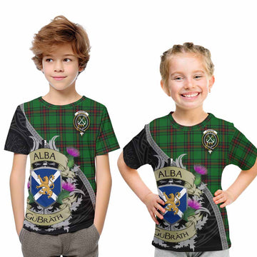 Kinnear Tartan Family Crest Kid T-Shirt Lion Rampant Royal Thistle Shield Celtic Inspired