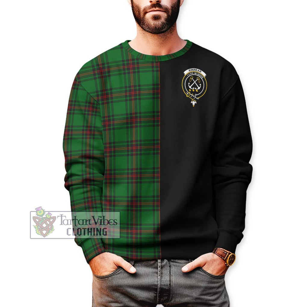 Kinnear Tartan Sweatshirt with Family Crest and Half Of Me Style Unisex - Tartanvibesclothing Shop