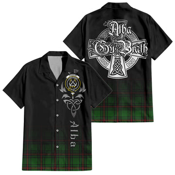 Kinnear Tartan Hawaiian Shirt Shirt Featuring Alba Gu Brath Family Crest Celtic Inspired