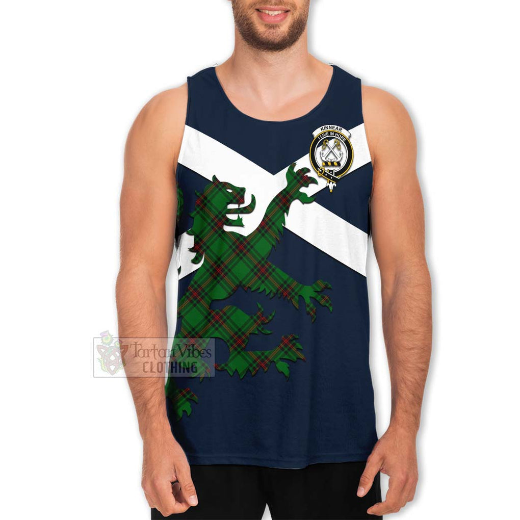 Tartan Vibes Clothing Kinnear Tartan Lion Rampant Men's Tank Top – Proudly Display Your Heritage with Alba Gu Brath and Clan Name