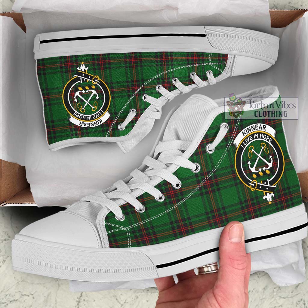 Tartan Vibes Clothing Kinnear Tartan High Top Shoes with Family Crest