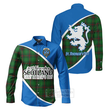 Kinnear Family Crest Tartan Long Sleeve Button Shirt Celebrate Saint Andrew's Day in Style