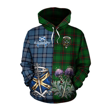 Kinnear Tartan Cotton Hoodie Happy St. Andrew's Day Half Tartan Style