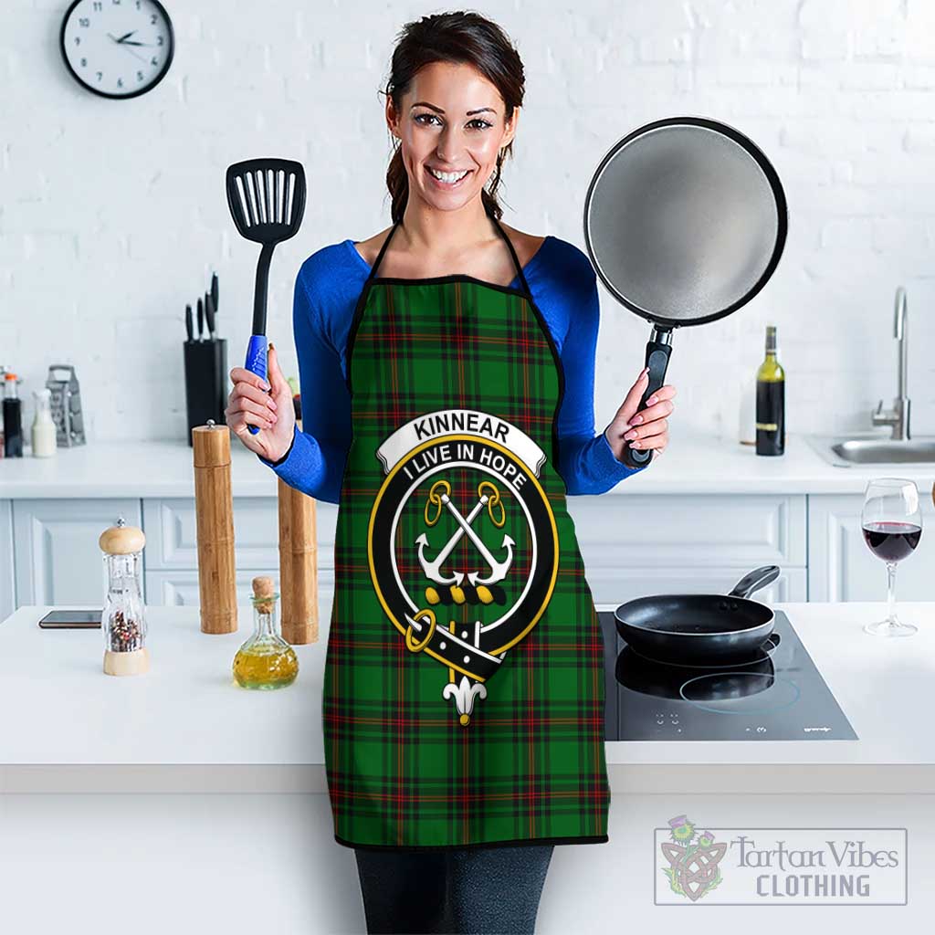 Kinnear Tartan Apron with Family Crest Black S 38x47 cm - Tartan Vibes Clothing
