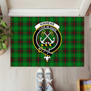 Kinnear Tartan Rubber Doormat with Family Crest