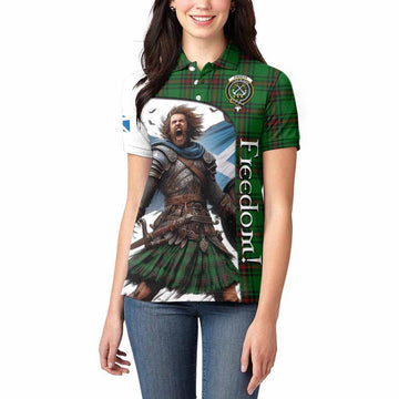 Tartan Vibes Clothing Kinnear Crest Tartan Women's Polo Shirt Inspired by the Freedom of Scottish Warrior