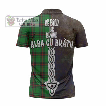 Kinnear Tartan Family Crest Zipper Polo Shirt Alba Gu Brath Be Brave Lion Ancient Style
