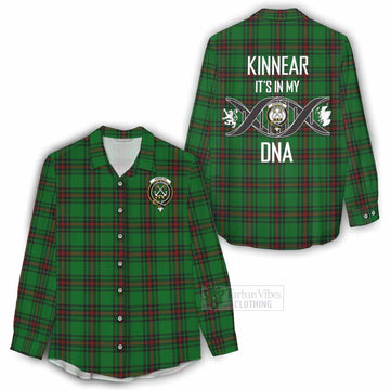 Kinnear Tartan Women's Casual Shirt with Family Crest DNA In Me Style
