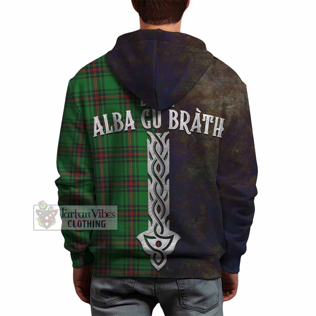 Tartan Vibes Clothing Kinnear Tartan Family Crest Hoodie Alba Gu Brath Be Brave Lion Ancient Style