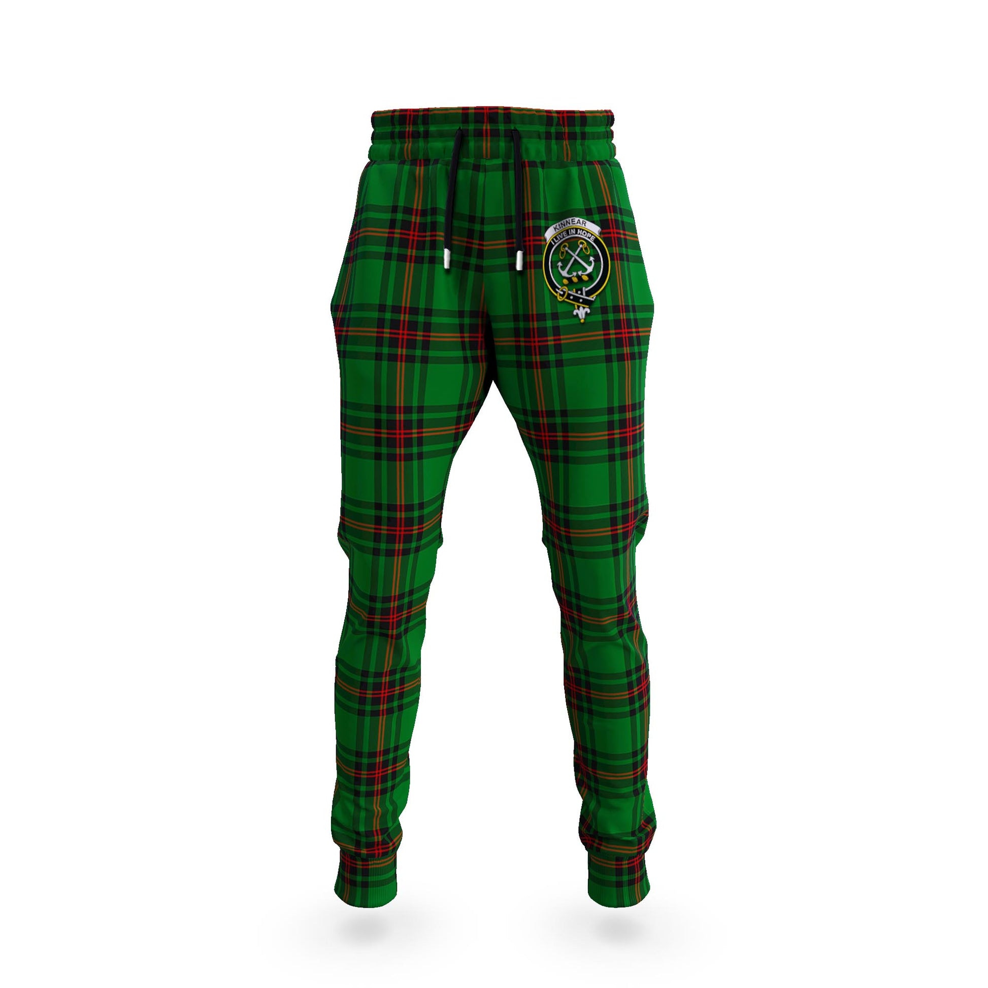 Kinnear Tartan Joggers Pants with Family Crest 5XL - Tartan Vibes Clothing