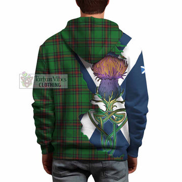 Tartan Vibes Clothing Kinnear Tartan Family Crest Hoodie Scottish Thistle Celtic Inspired
